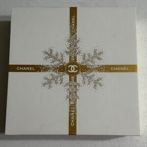 Chanel EMPTY White Gift Box Holiday Snowflake CC‎ Logo Luxury Packaging